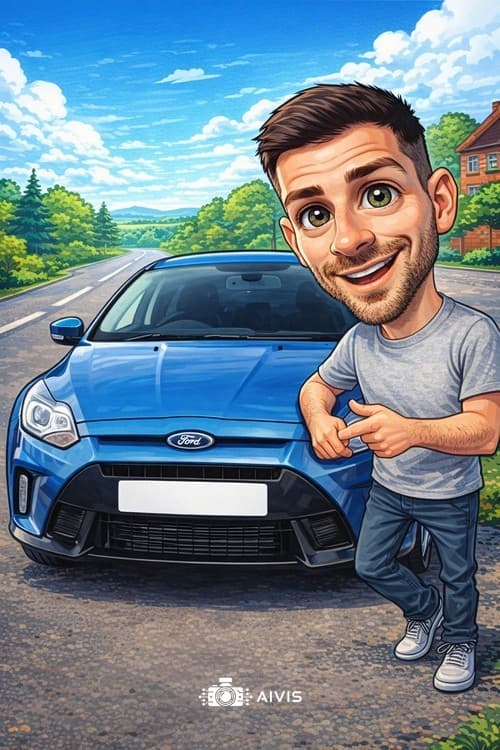 Exemplu caricatură cu mașină 3